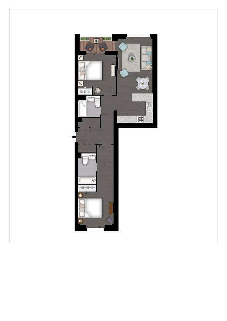 2 bedroom flat to rent - floorplan