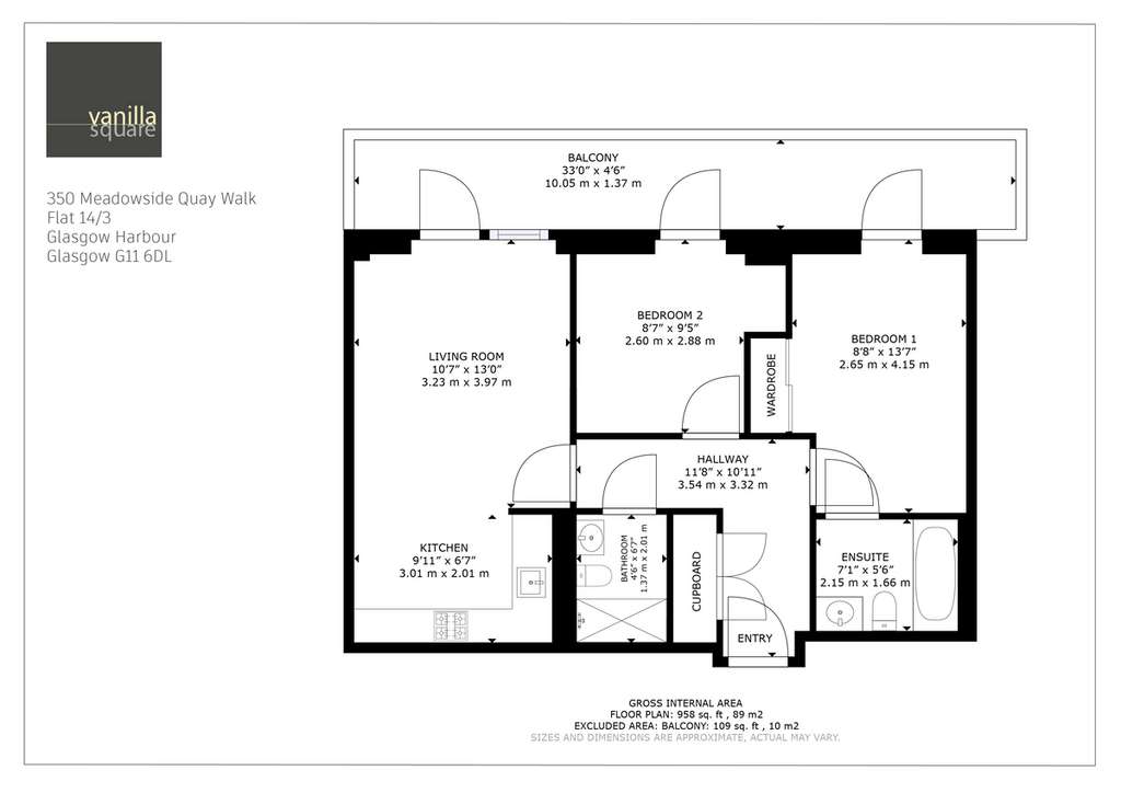 2 bedroom flat for sale - floorplan