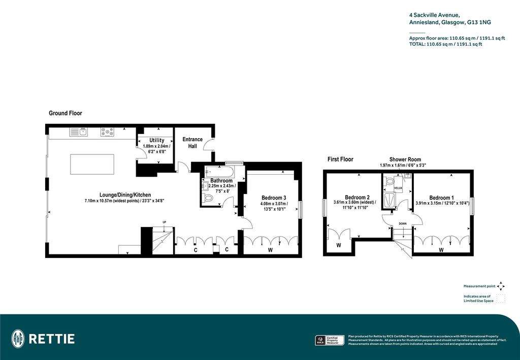 3 bedroom terraced house for sale - floorplan