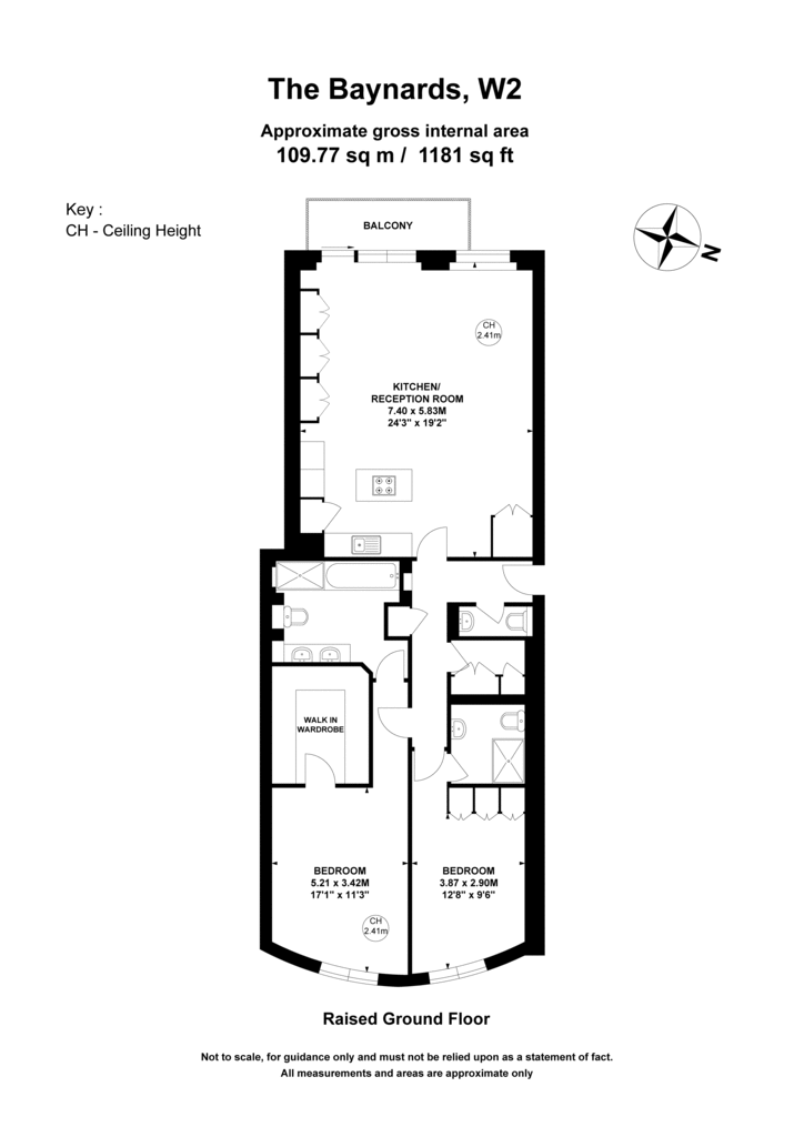 2 bedroom flat to rent - floorplan