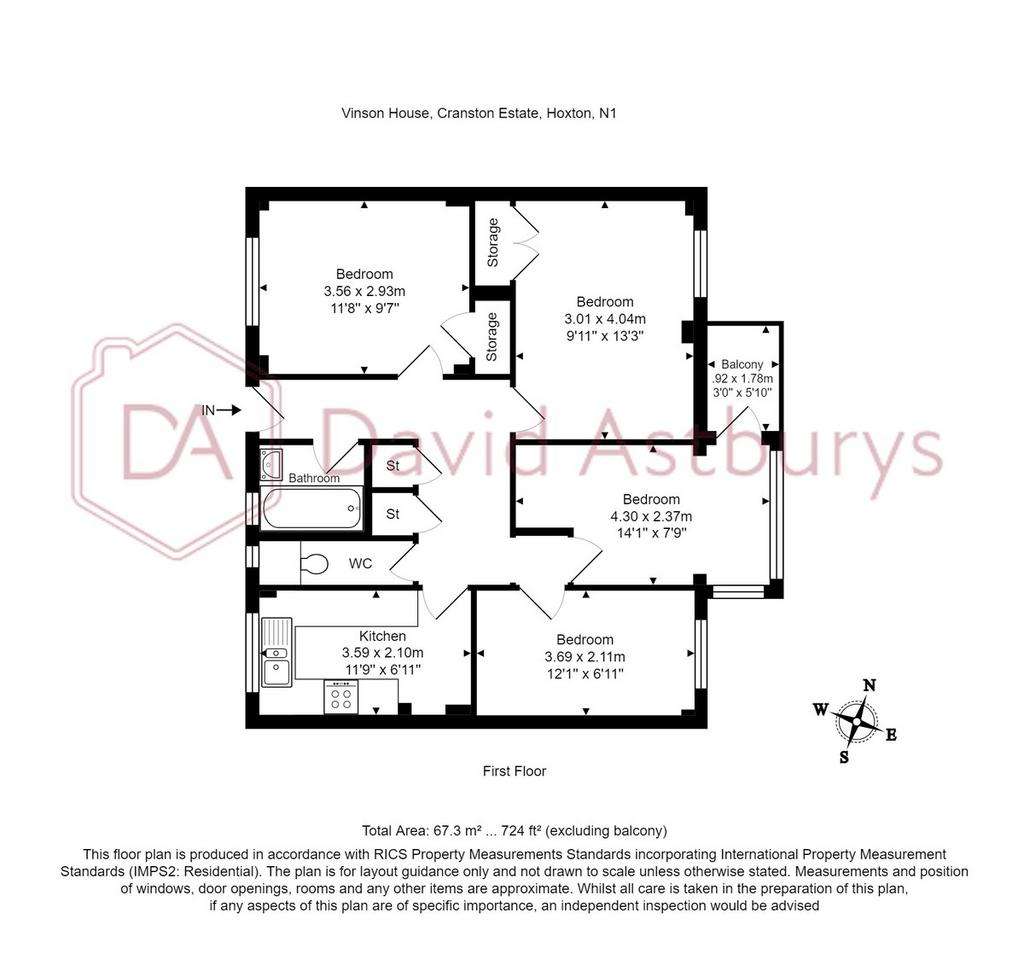 4 bedroom flat to rent - floorplan