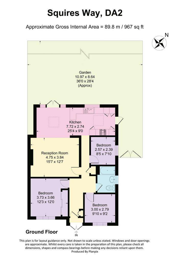 3 bedroom bungalow for sale - floorplan