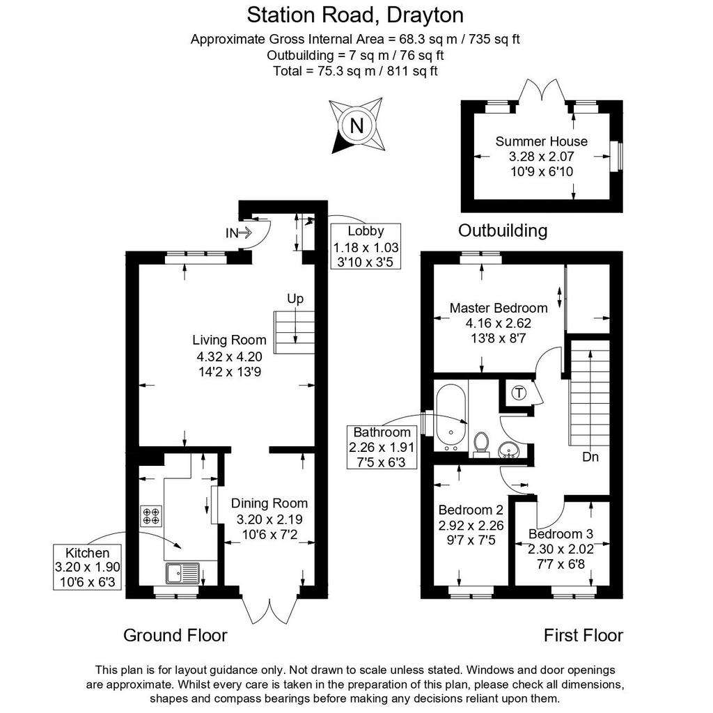 3 bedroom terraced house for sale - floorplan