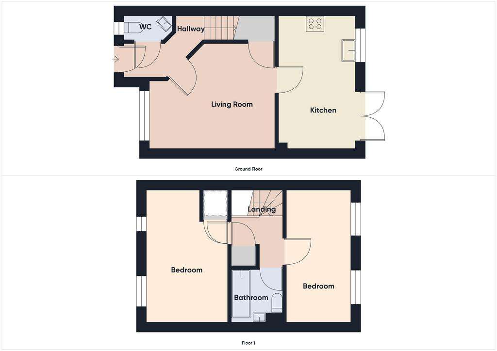 2 bedroom terraced house for sale - floorplan