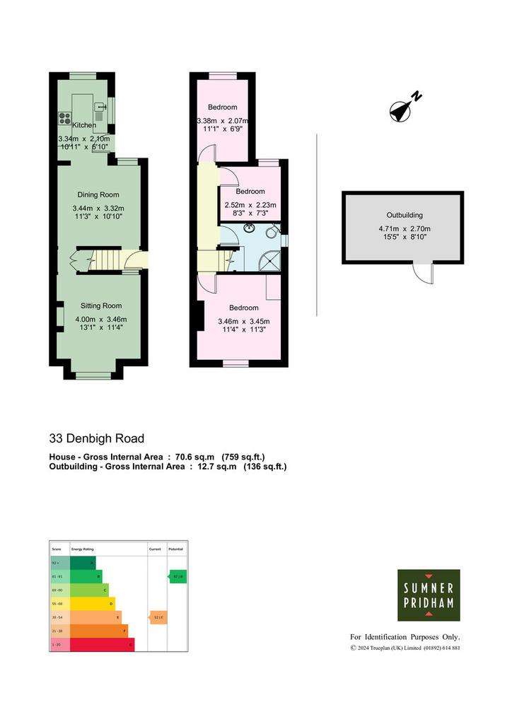 3 bedroom end of terrace house for sale - floorplan