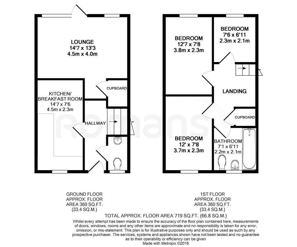 3 bedroom end of terrace house to rent - floorplan