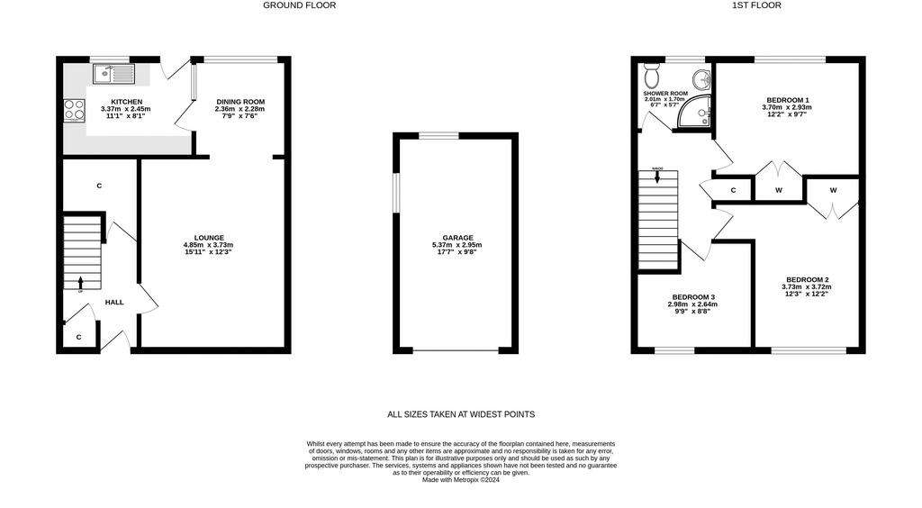 3 bedroom semi-detached villa for sale - floorplan