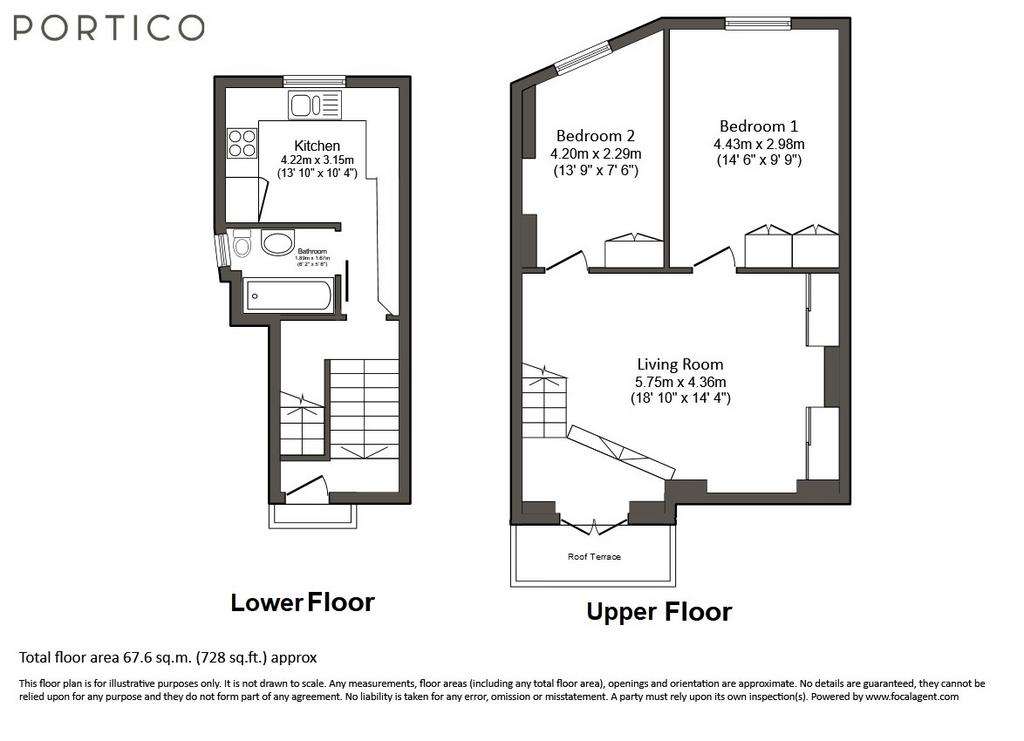 2 bedroom flat to rent - floorplan