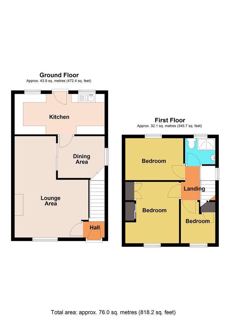 3 bedroom semi-detached house for sale - floorplan