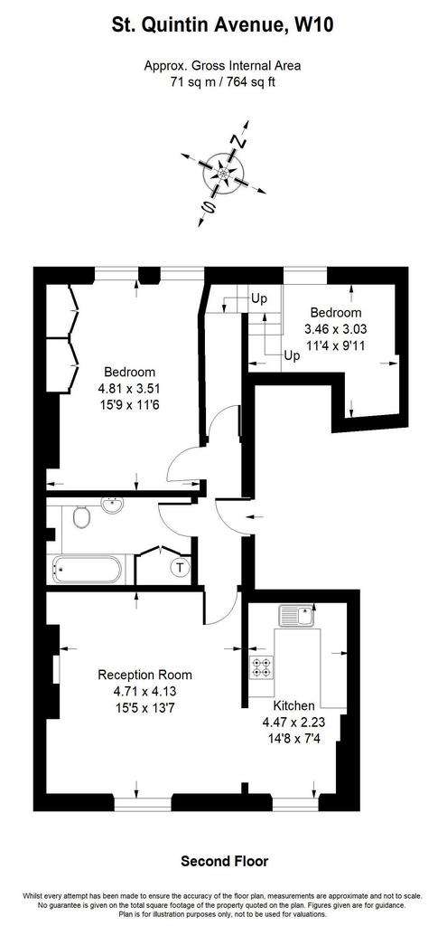 2 bedroom flat to rent - floorplan