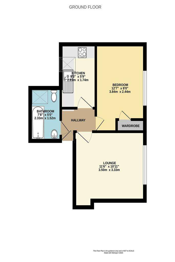 1 bedroom flat to rent - floorplan