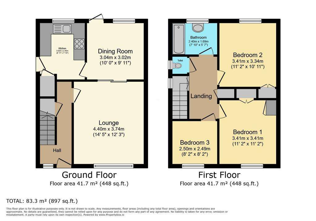 3 bedroom semi-detached house for sale - floorplan