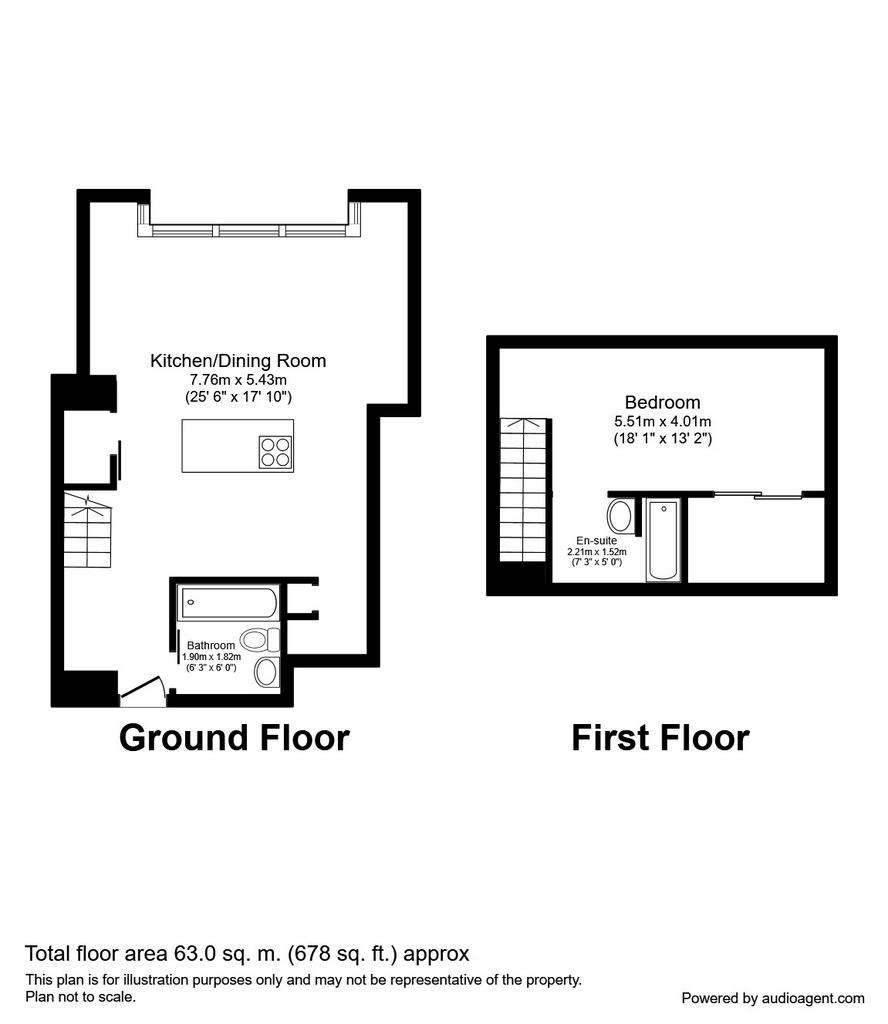 1 bedroom flat to rent - floorplan