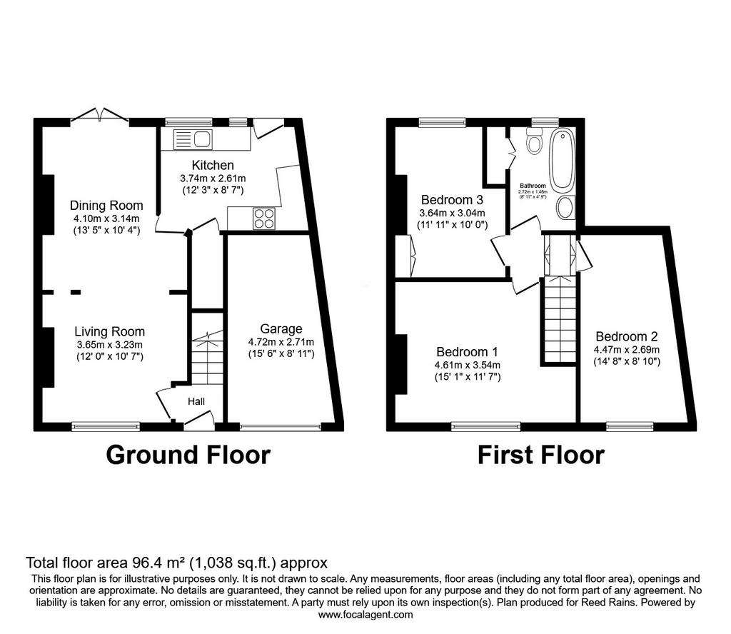 3 bedroom end of terrace house to rent - floorplan