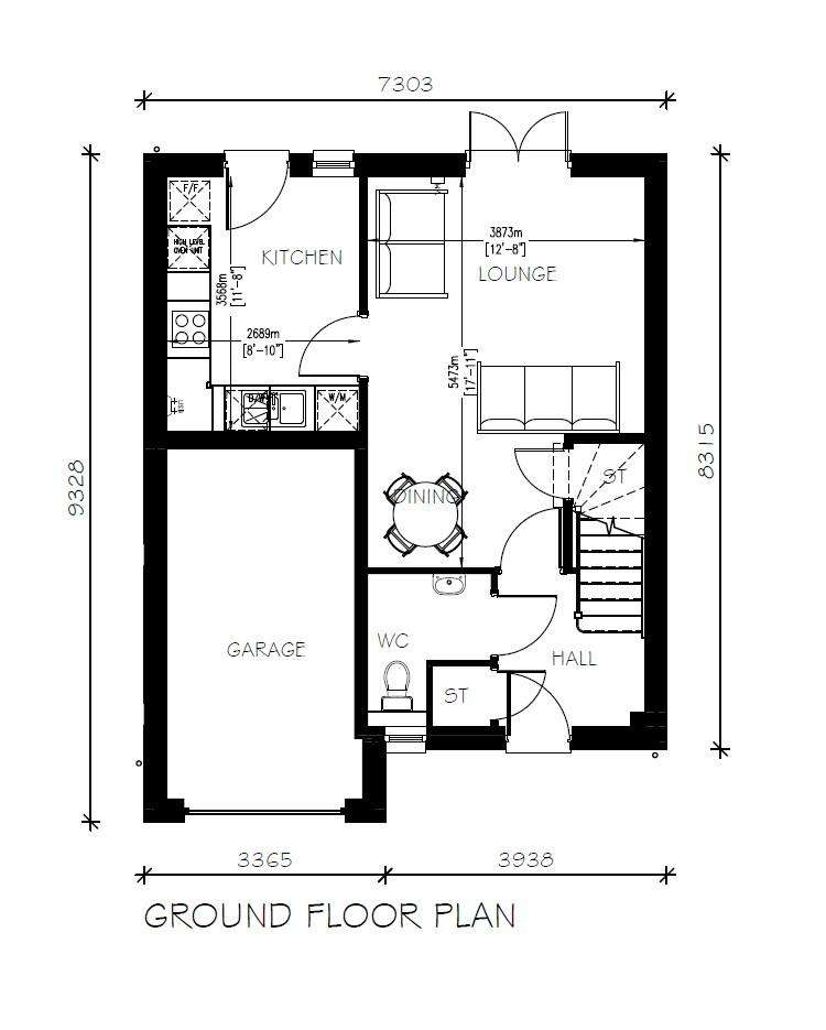 3 bedroom semi-detached house for sale - floorplan