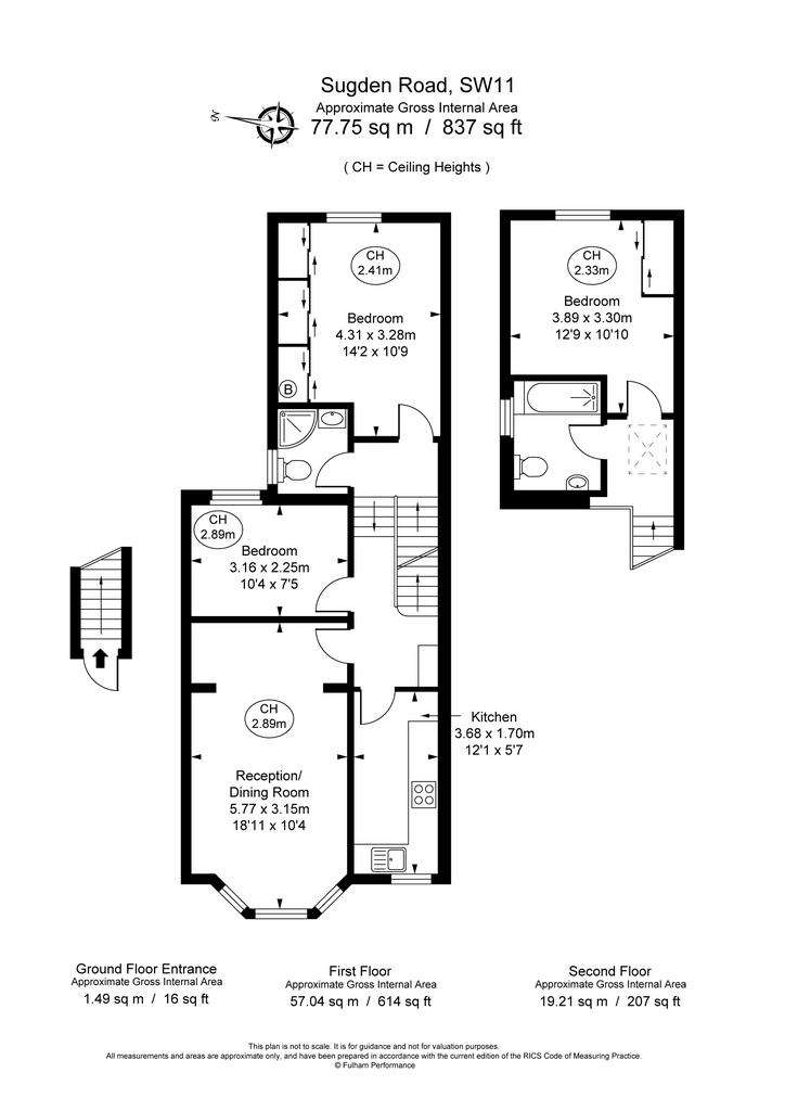 3 bedroom flat for sale - floorplan