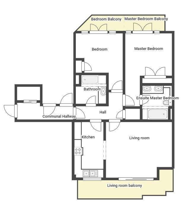 2 bedroom flat to rent - floorplan