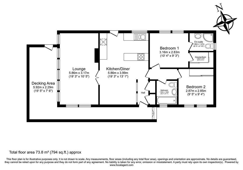 2 bedroom park home for sale - floorplan