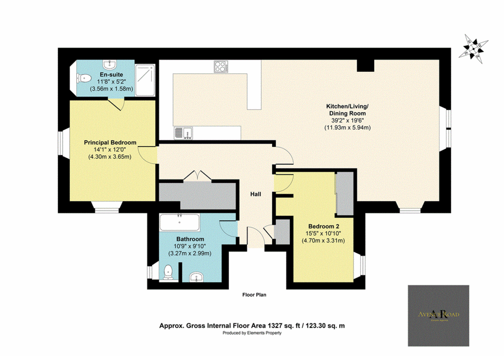 2 bedroom flat for sale - floorplan