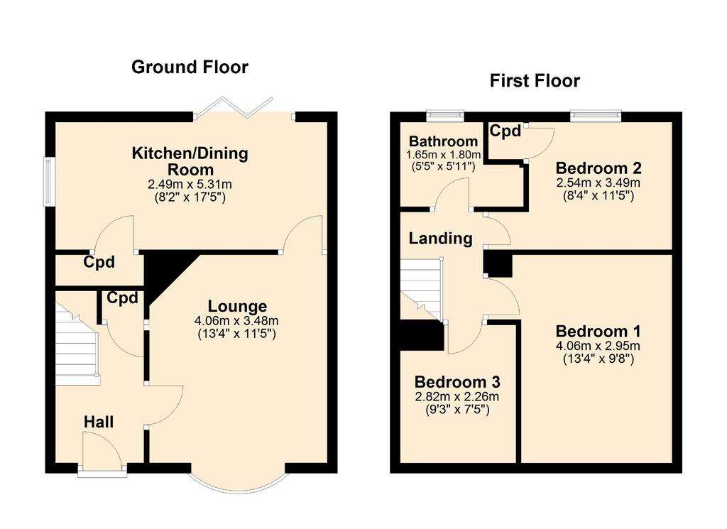 3 bedroom semi-detached house for sale - floorplan