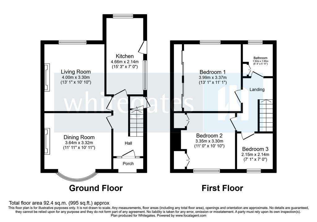 3 bedroom semi-detached house for sale - floorplan