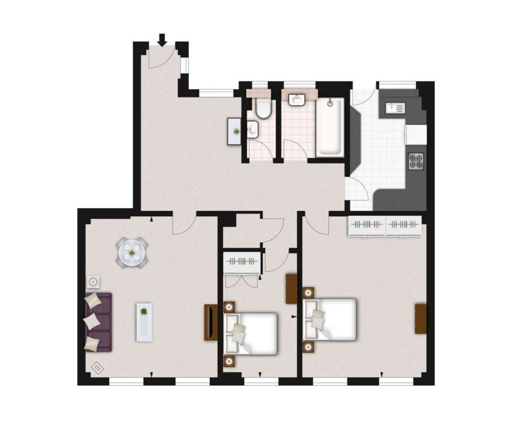 2 bedroom flat to rent - floorplan