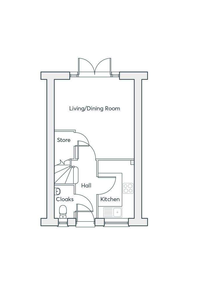 2 bedroom semi-detached house for sale - floorplan