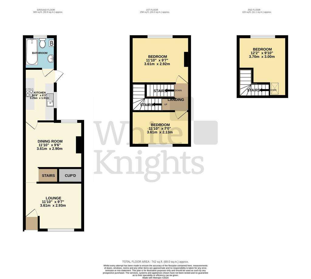 3 bedroom terraced house for sale - floorplan