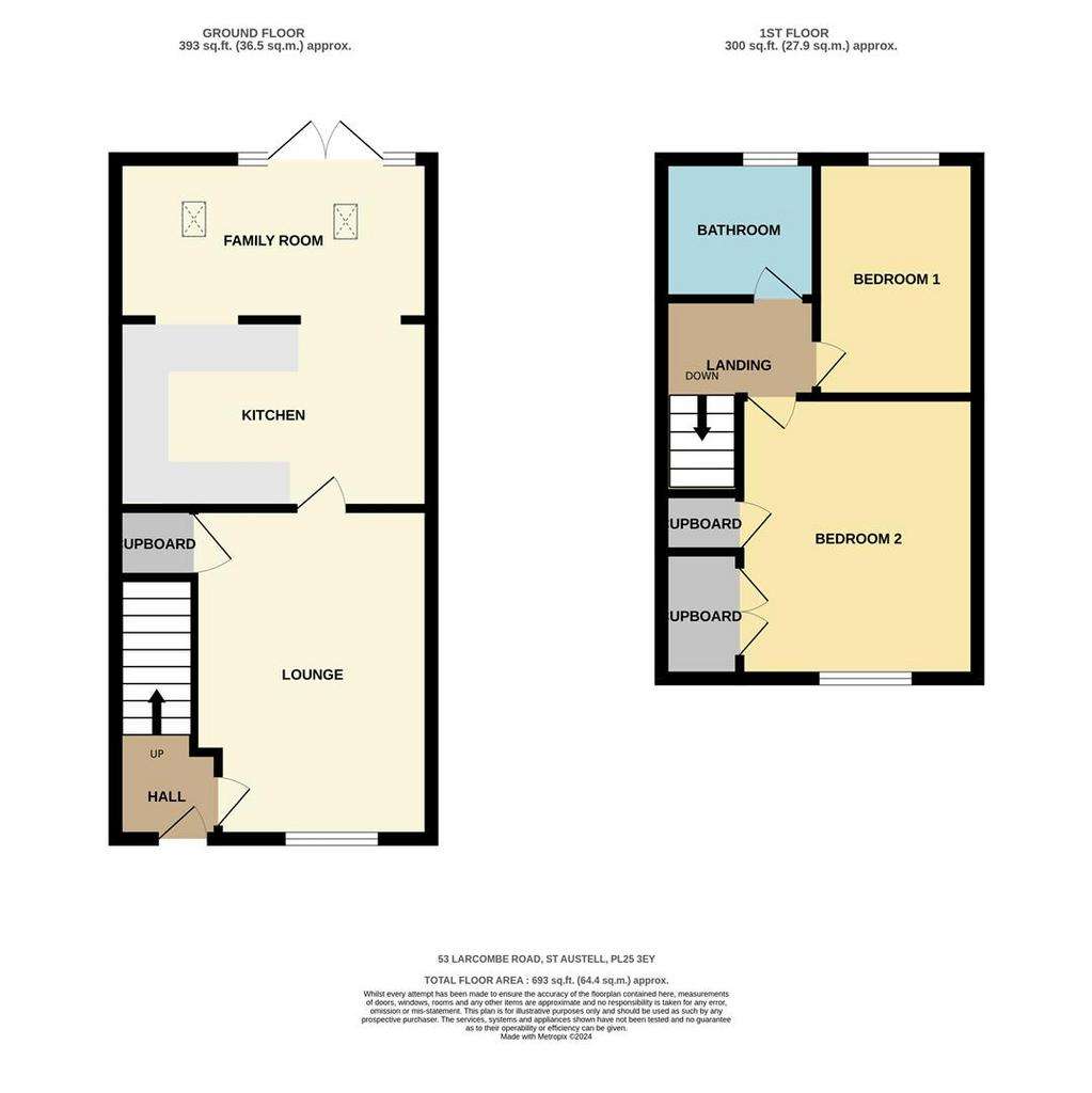 2 bedroom semi-detached house for sale - floorplan