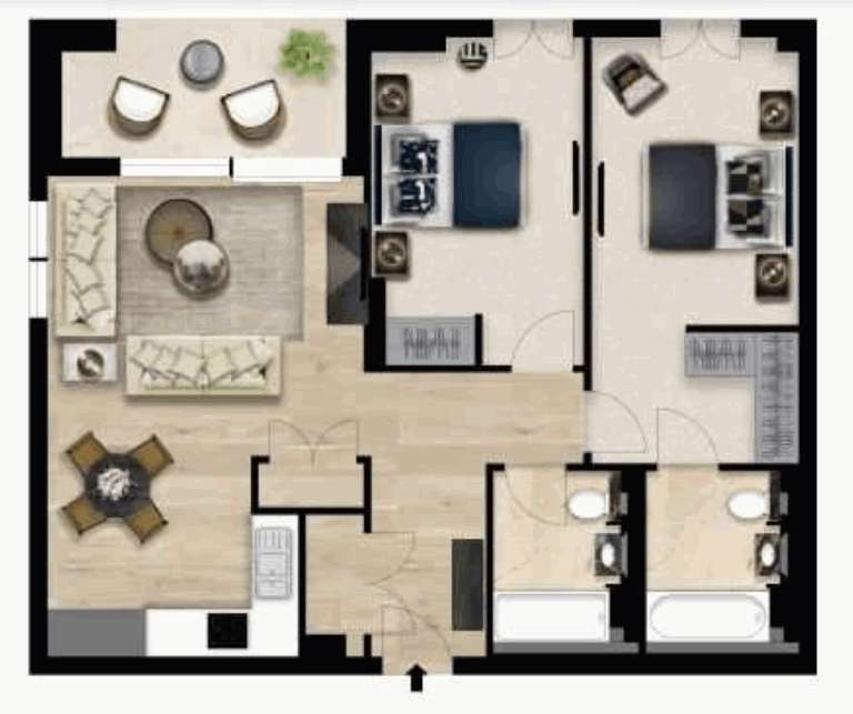 2 bedroom flat to rent - floorplan