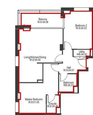 2 bedroom flat to rent - floorplan