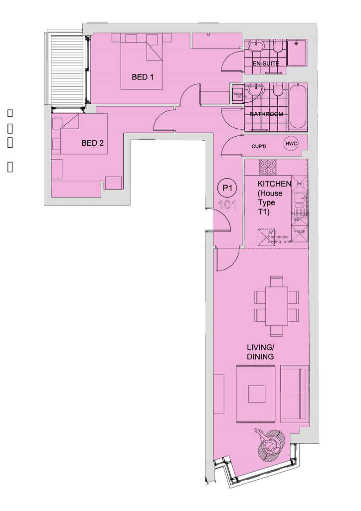 2 bedroom flat to rent - floorplan