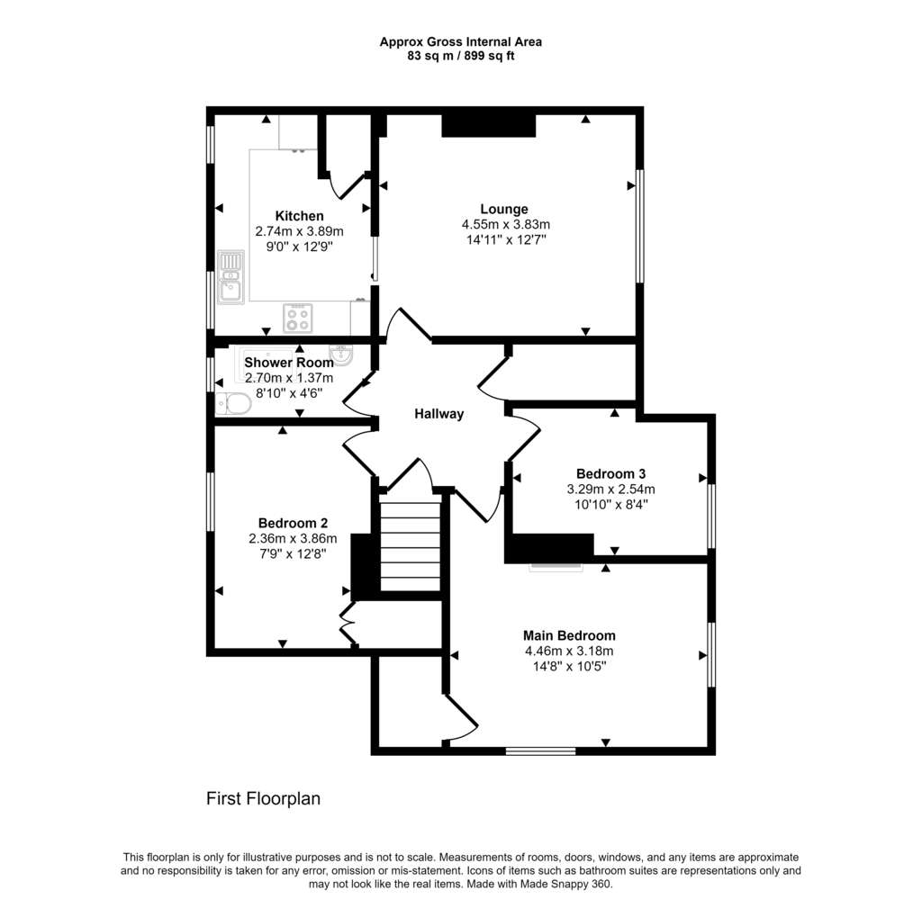 3 bedroom flat for sale - floorplan