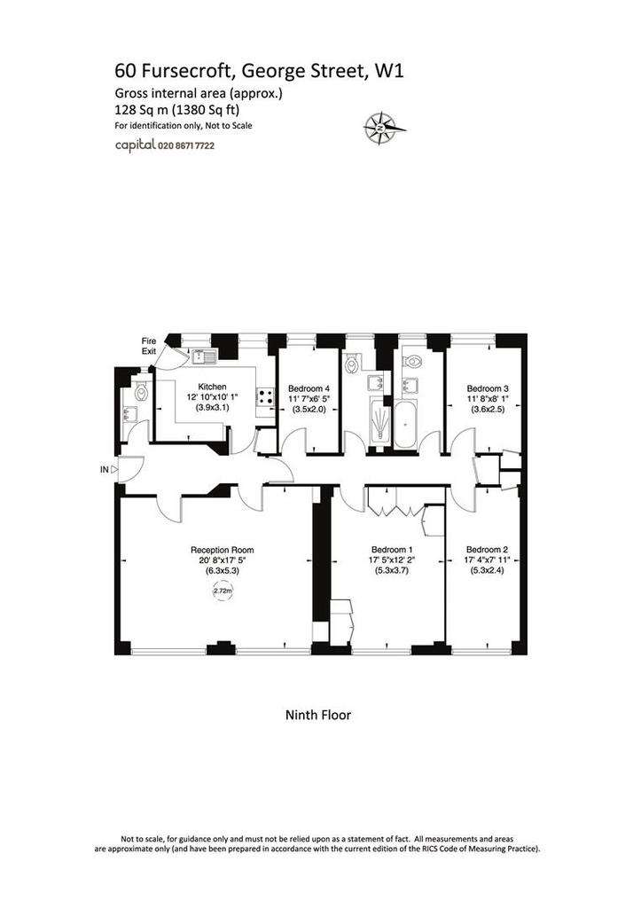 4 bedroom flat to rent - floorplan