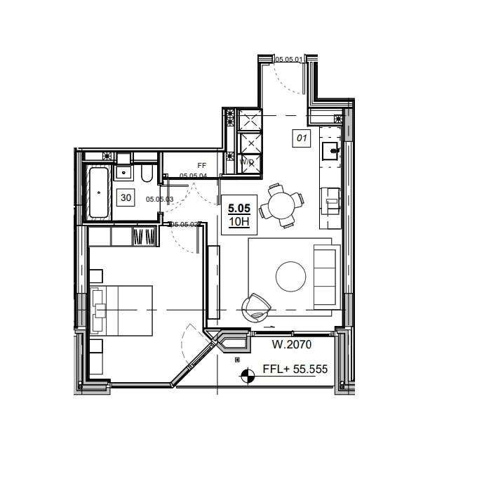 1 bedroom flat to rent - floorplan