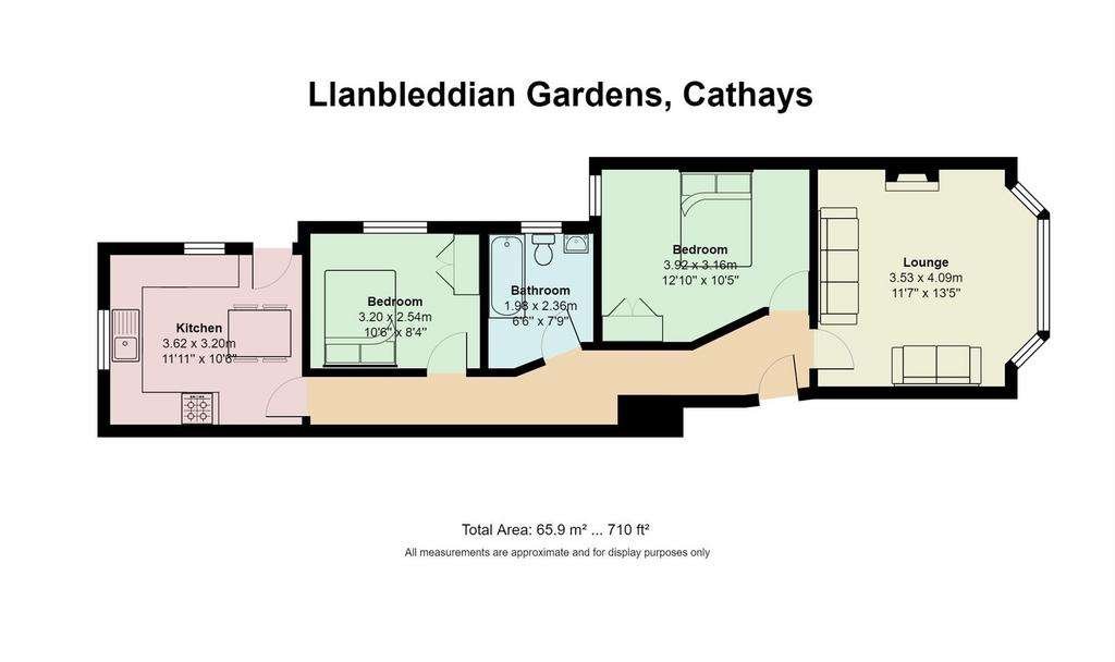 2 bedroom flat to rent - floorplan