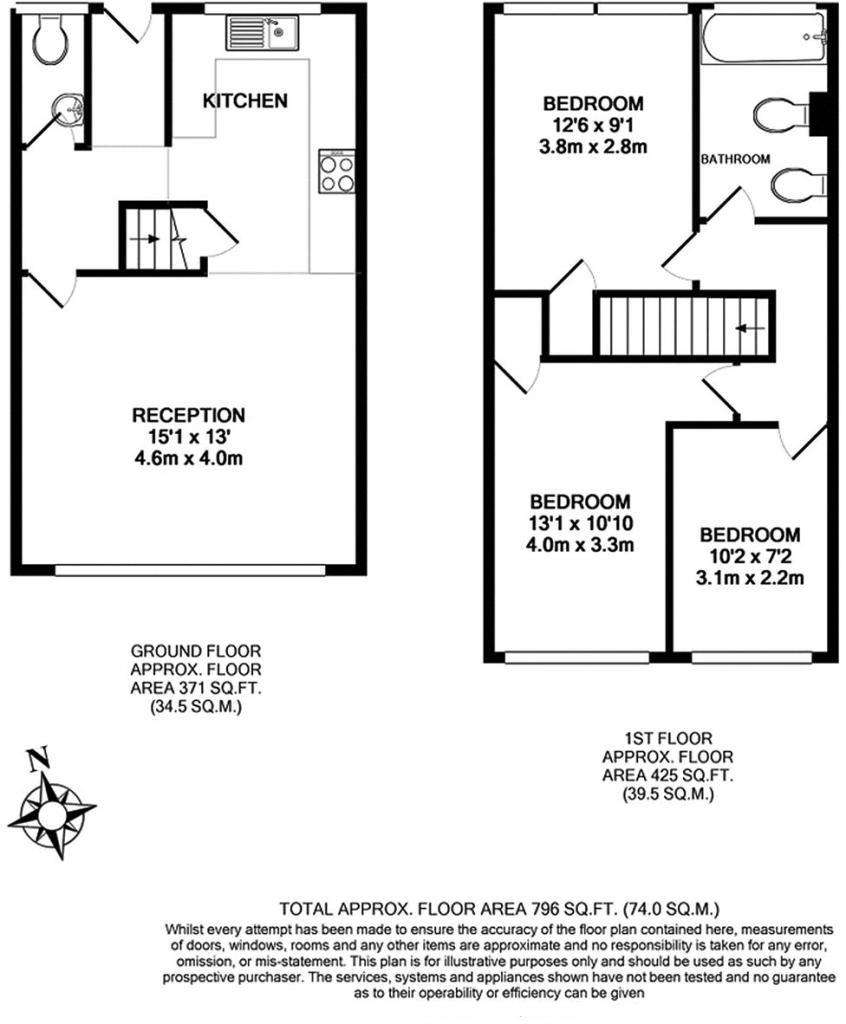 2 bedroom flat to rent - floorplan