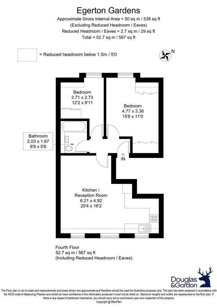 2 bedroom flat to rent - floorplan