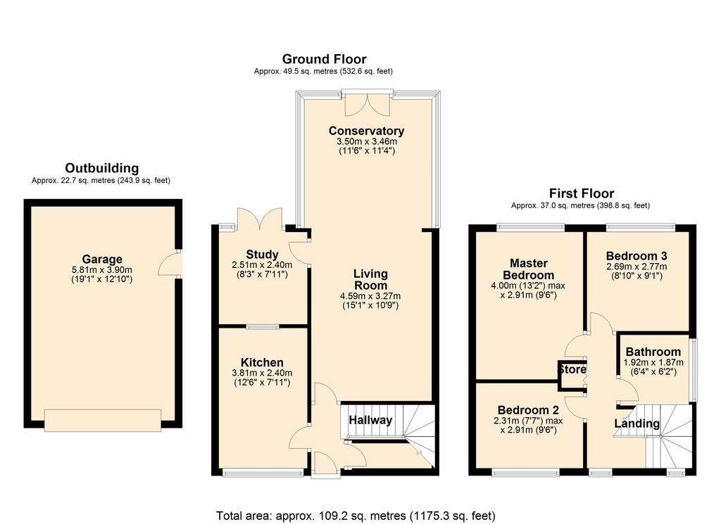 3 bedroom detached house for sale - floorplan