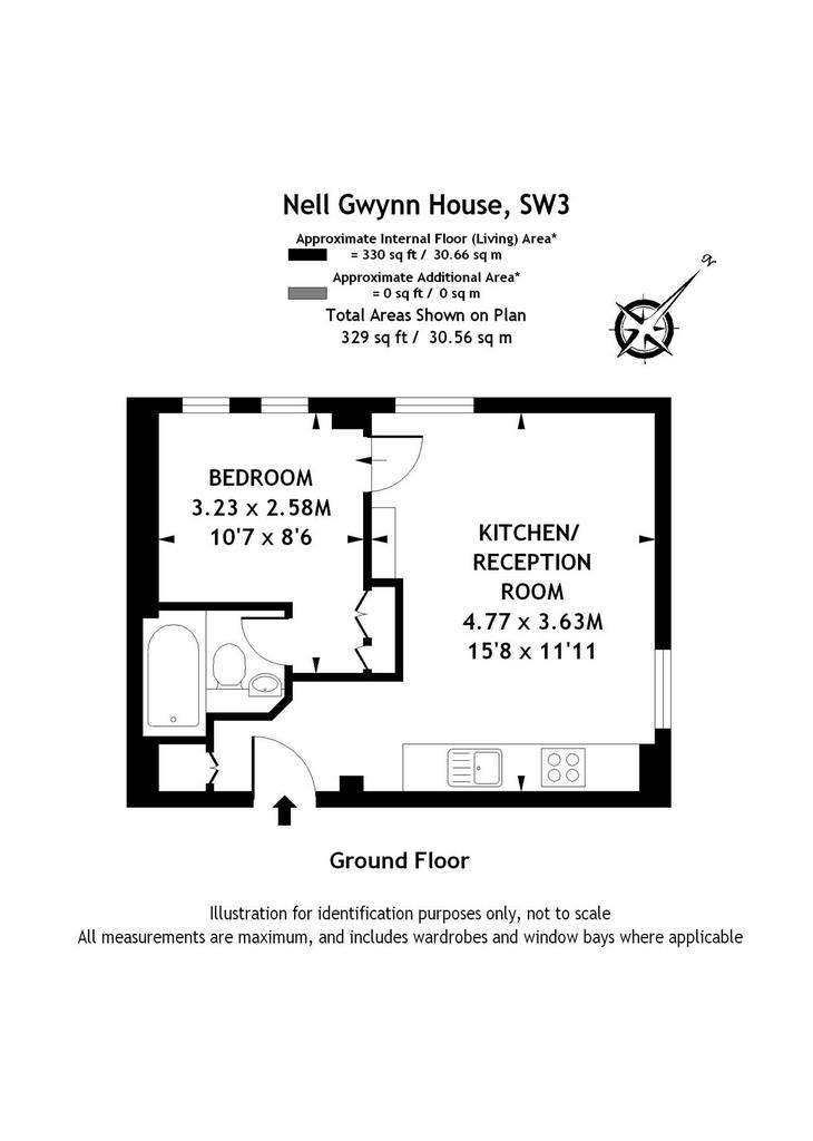 1 bedroom flat to rent - floorplan