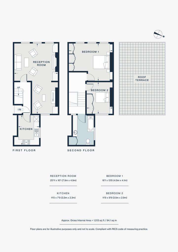 2 bedroom penthouse apartment to rent - floorplan