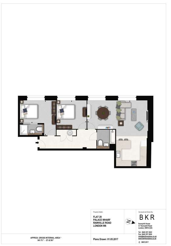 2 bedroom flat to rent - floorplan