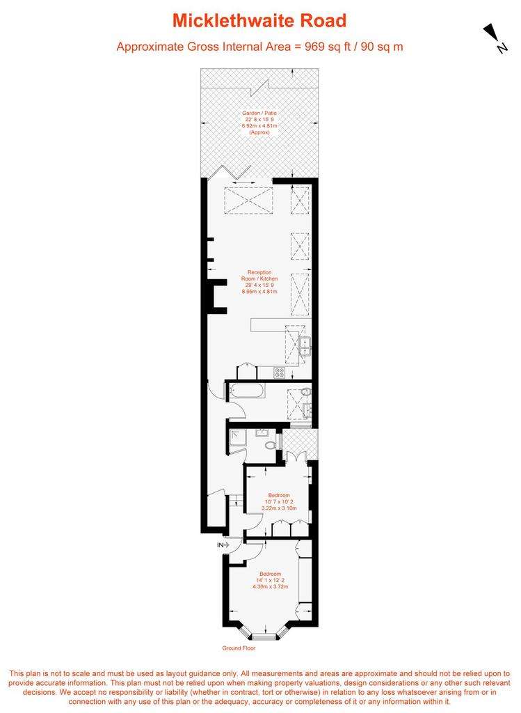 2 bedroom flat to rent - floorplan