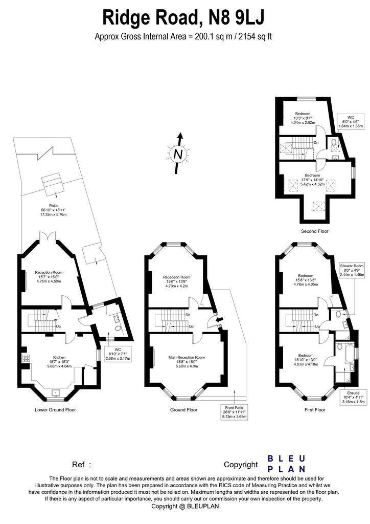 5 bedroom end of terrace house for sale - floorplan