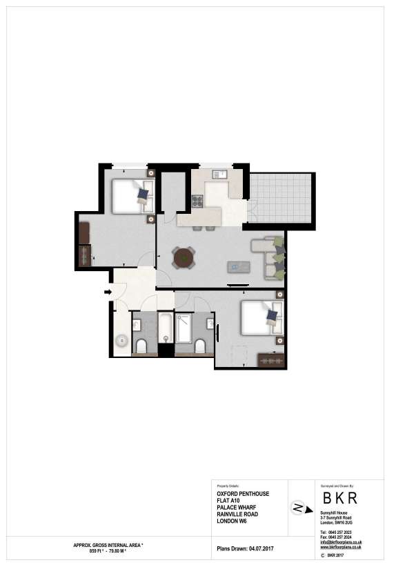 2 bedroom flat to rent - floorplan