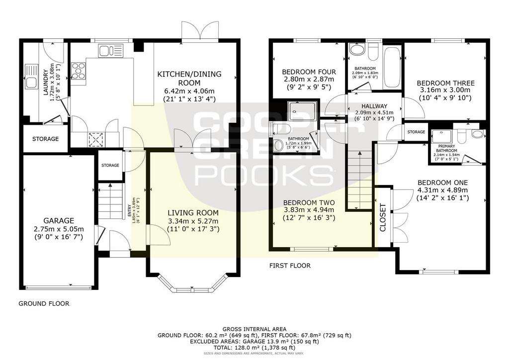 4 bedroom detached house to rent - floorplan