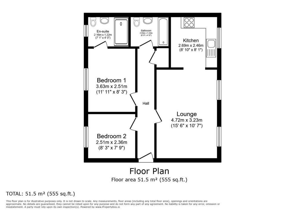 2 bedroom flat for sale - floorplan