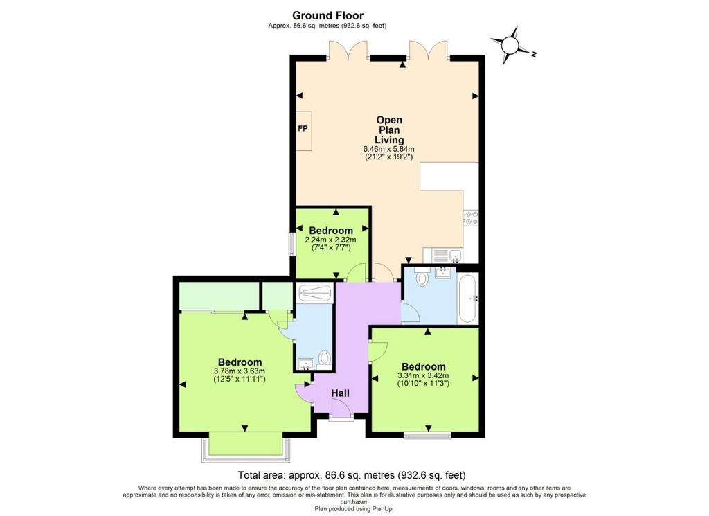 3 bedroom detached bungalow for sale - floorplan