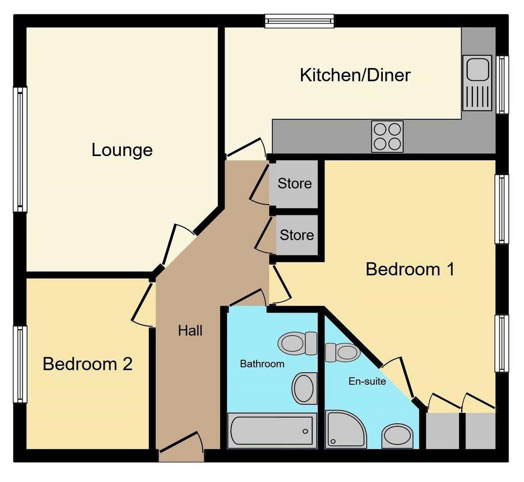 2 bedroom flat for sale - floorplan