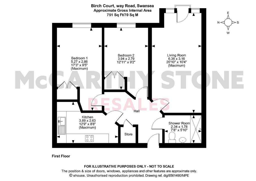 2 bedroom flat for sale - floorplan